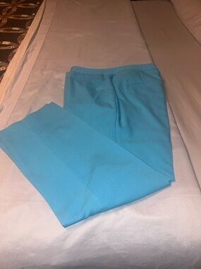 Women's Classic Straight Trousers in Aqua Blue